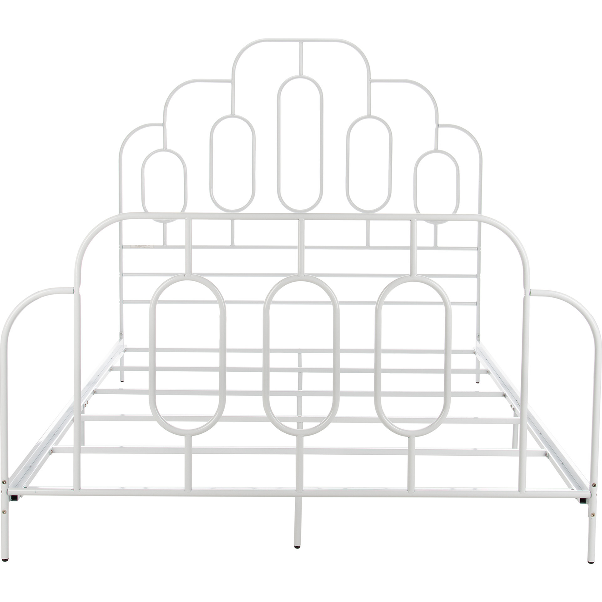 Paloma Metal Retro Bed, White - Beds - 1