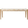 Bandelier Leather Weave Bench, Cream - Accent Seating - 1 - thumbnail