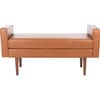 Henri Midcentury Bench, Light Brown/Walnut - Accent Seating - 1 - thumbnail