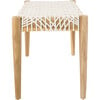 Bandelier Leather Weave Bench, Cream - Accent Seating - 3