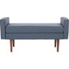 Henri Midcentury Bench, Navy/Walnut - Accent Seating - 1 - thumbnail