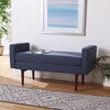 Henri Midcentury Bench, Navy/Walnut - Accent Seating - 2