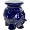 Ceramic Elephant Stool, Navy - Accent Seating - 2