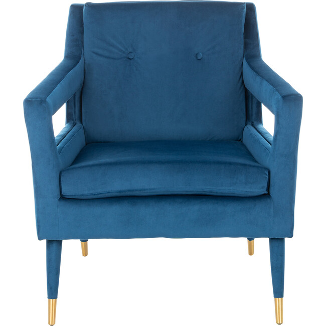 Mara Tufted Accent Chair, Peacock Blue