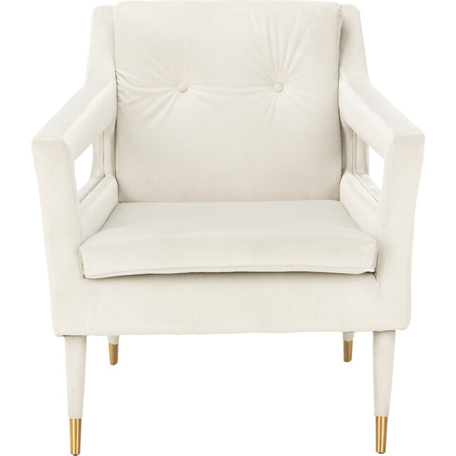 Mara Tufted Accent Chair, Cream