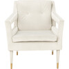 Mara Tufted Accent Chair, Cream - Nursery Chairs - 1 - thumbnail