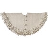 Handmade Felted Wool Christmas Tree Skirt - Overlapping Flowers Border in Cream - Tree Skirts - 1 - thumbnail