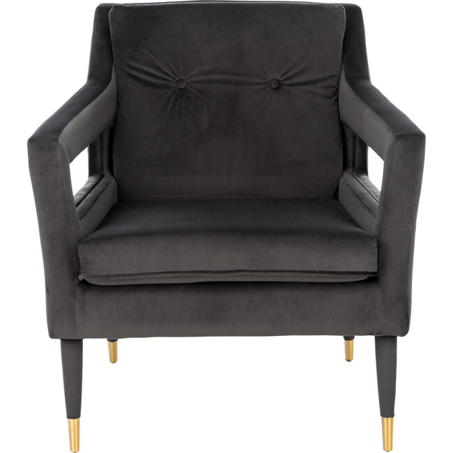Mara Tufted Accent Chair, Black