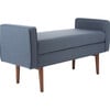 Henri Midcentury Bench, Navy/Walnut - Accent Seating - 3