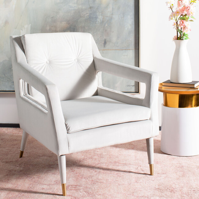 Mara Tufted Accent Chair, Cream - Nursery Chairs - 2