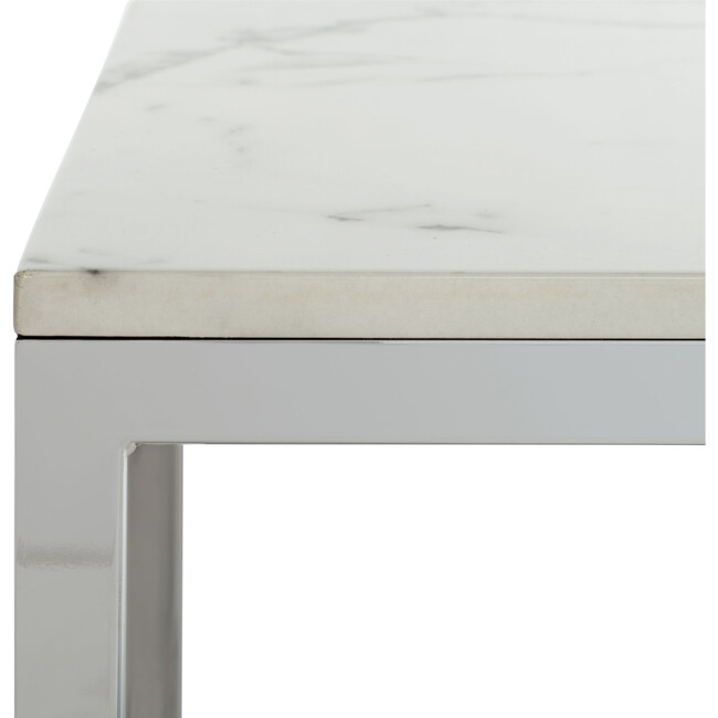 Bethany Square End Table, White/Gold - Accent Tables - 3