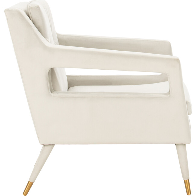 Mara Tufted Accent Chair, Cream - Nursery Chairs - 3