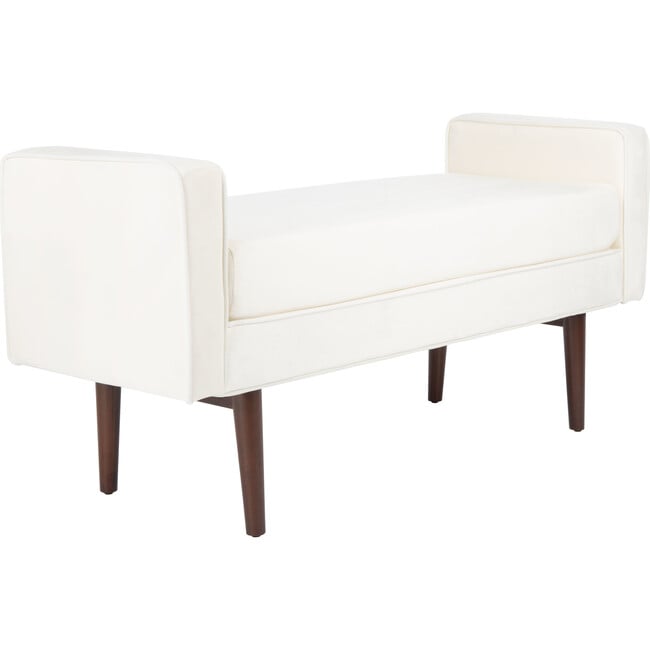 Henri Midcentury Bench, Cream/Walnut - Accent Seating - 3