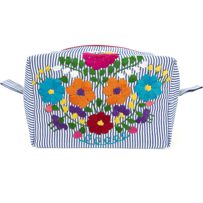 Puebla Cosmetics Bag, Blue Stripe Multi - Beauty - 1