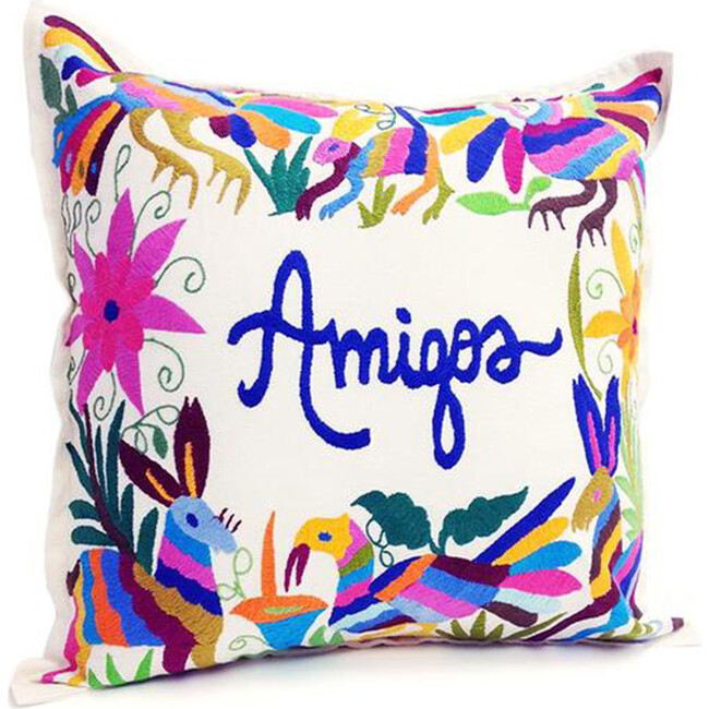 Embroidered Amigos Pillow, Multi