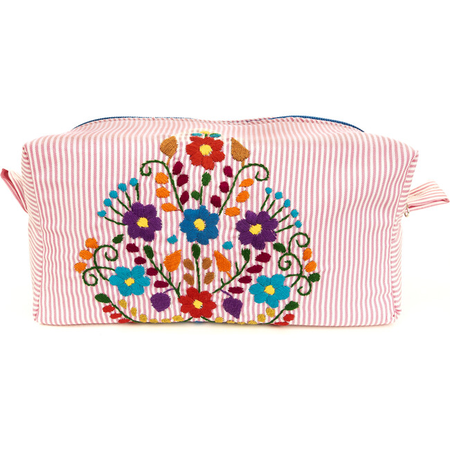 Puebla Cosmetics Bag, Pink Stripe Multi - Beauty - 1