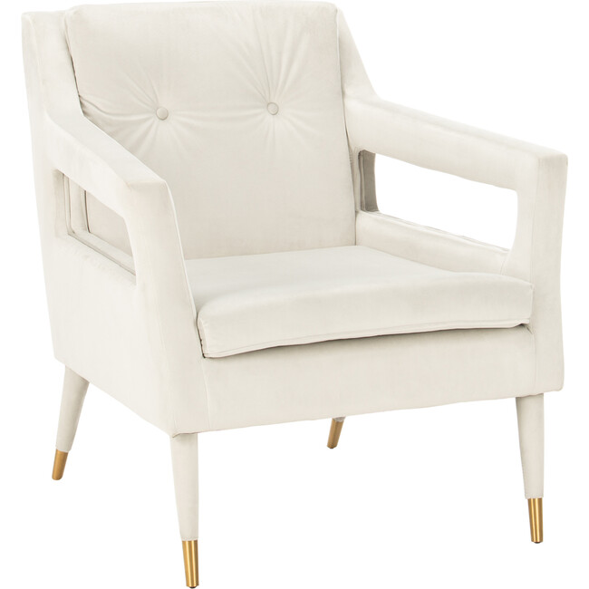 Mara Tufted Accent Chair, Cream - Nursery Chairs - 4