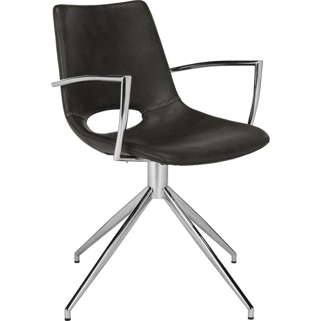 Dawn Swivel Chair, Grey - Desk Chairs - 3