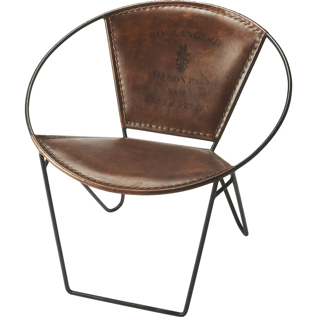 Milo Accent Chair, Iron & Leather - Accent Seating - 1