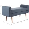 Henri Midcentury Bench, Navy/Walnut - Accent Seating - 5