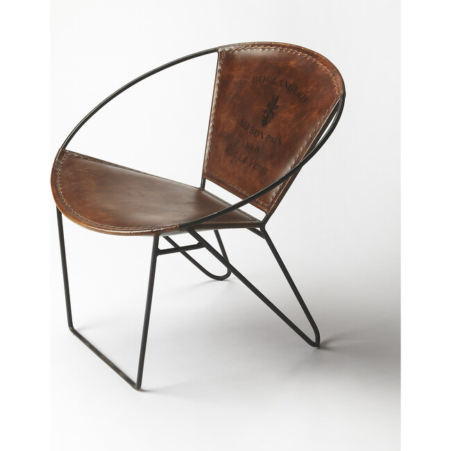 Milo Accent Chair, Iron & Leather - Accent Seating - 2