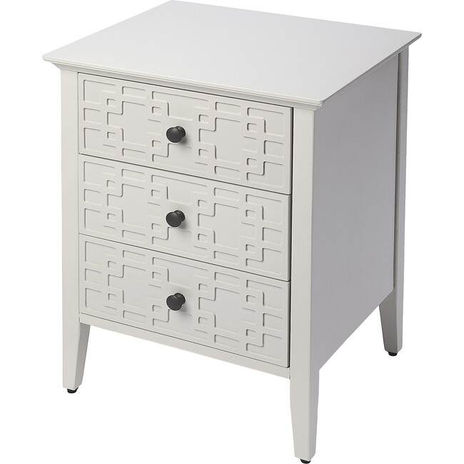 Kinsley 3-Drawer Accent Chest, Glossy White