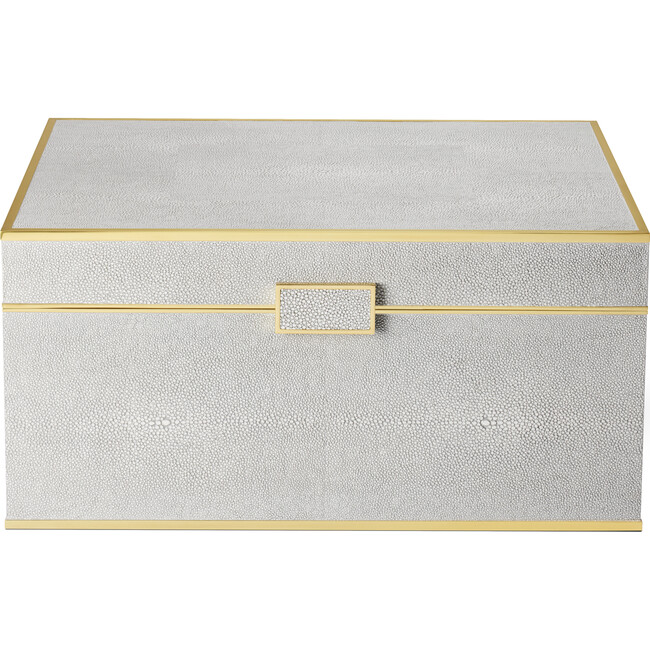 Luxe Shagreen Jewelry Box, Dove - Accents - 1