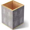 Classic Shagreen Waste Basket, Chocolate - Accents - 1 - thumbnail