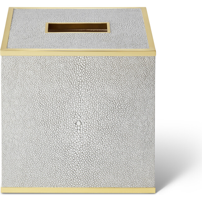 Classic Shagreen Tissue Box Cover, Dove