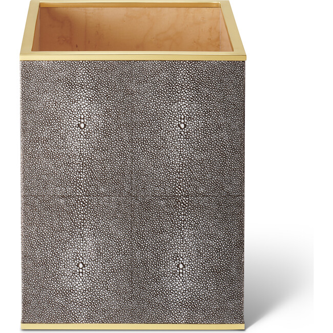 Classic Shagreen Waste Basket, Chocolate - Accents - 2