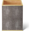 Classic Shagreen Waste Basket, Chocolate - Accents - 2