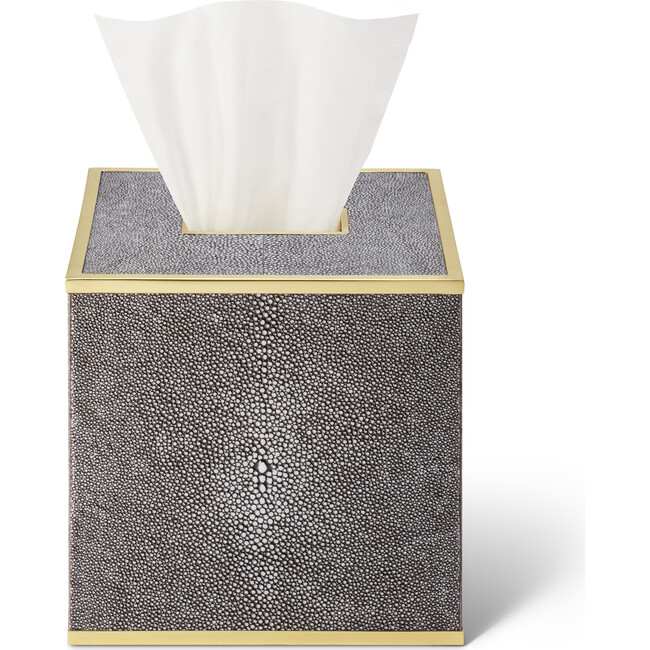 Classic Shagreen Tissue Box Cover, Chocolate - Accents - 2