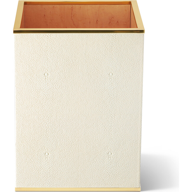 Classic Shagreen Waste Basket, Cream - Accents - 1