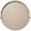 Carina Croc Leather Small Round Tray, Fawn - Accents - 1 - thumbnail
