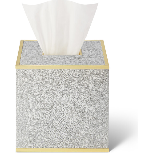 Classic Shagreen Tissue Box Cover, Dove - Accents - 4