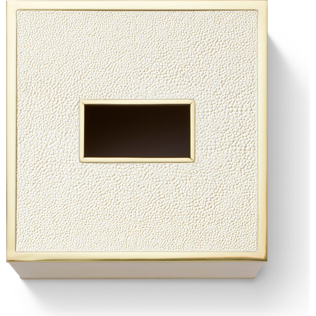 Classic Shagreen Tissue Box Cover, Cream - Accents - 3
