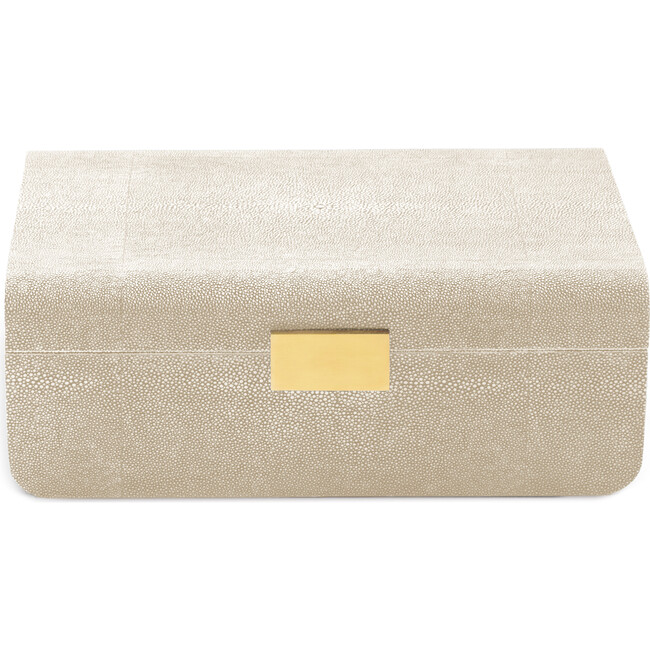 Modern Shagreen Large Jewelry Box, Wheat