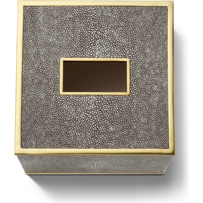 Classic Shagreen Tissue Box Cover, Chocolate - Accents - 4