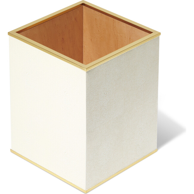 Classic Shagreen Waste Basket, Cream - Accents - 2