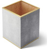 Classic Shagreen Waste Basket, Dove - Accents - 2