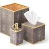 Classic Shagreen Tissue Box Cover, Chocolate - Accents - 5
