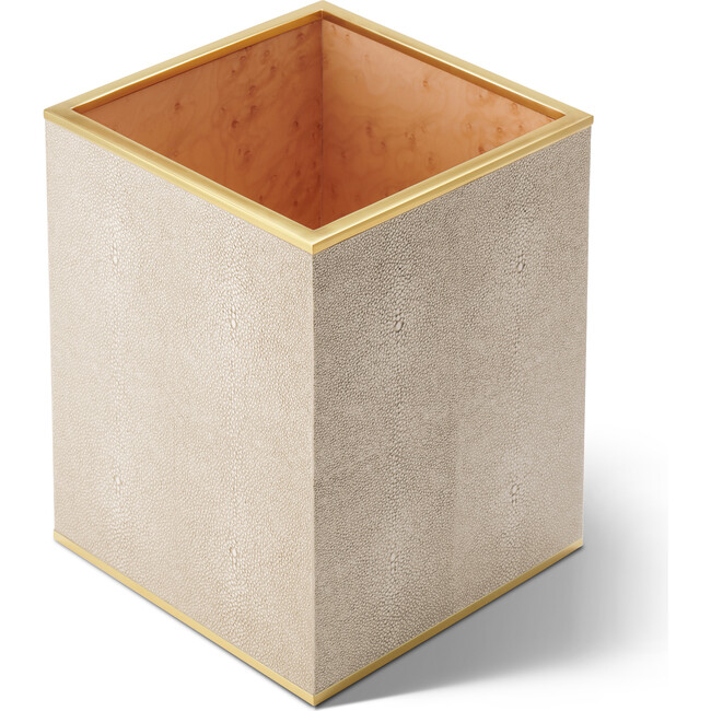 Classic Shagreen Waste Basket, Wheat - Accents - 3