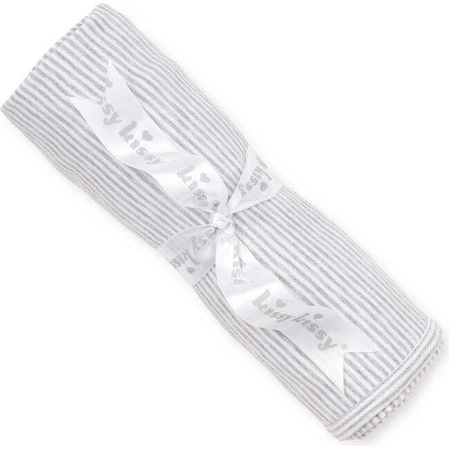 Essentials Striped Blanket, Grey - Blankets - 1