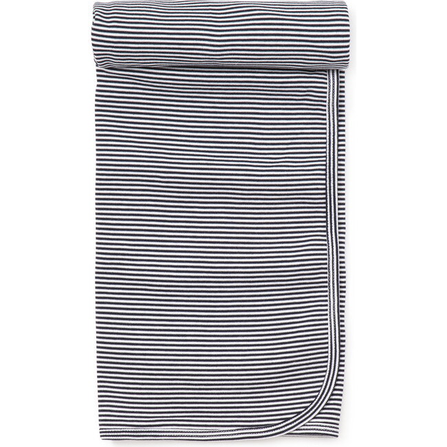 Essentials Striped Blanket, Navy