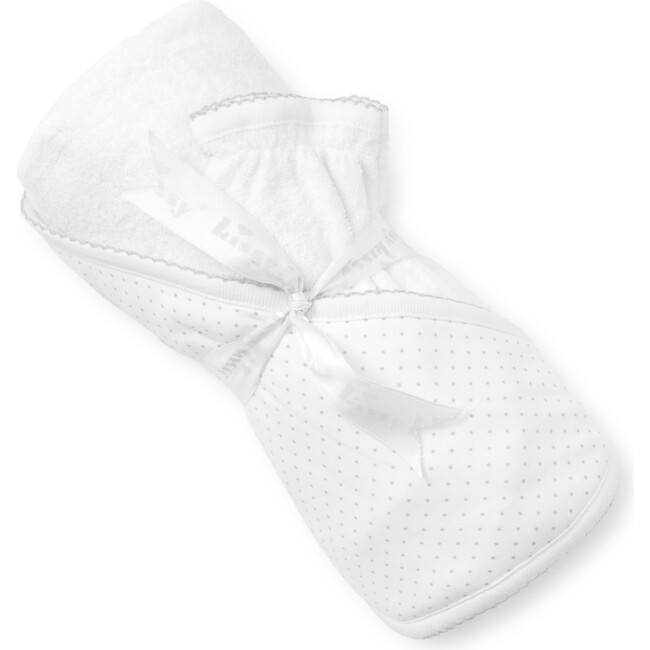 New Dots Towel & Mitt Set, White/Grey