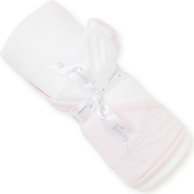 New Dots Towel & Mitt Set, Pink/White