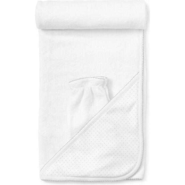 New Dots Towel & Mitt Set, White/Grey - Towels - 2