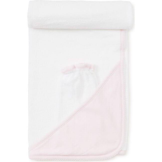 New Dots Towel & Mitt Set, Pink/White - Towels - 2