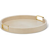 Carina Croc Leather Small Round Tray, Fawn - Accents - 4