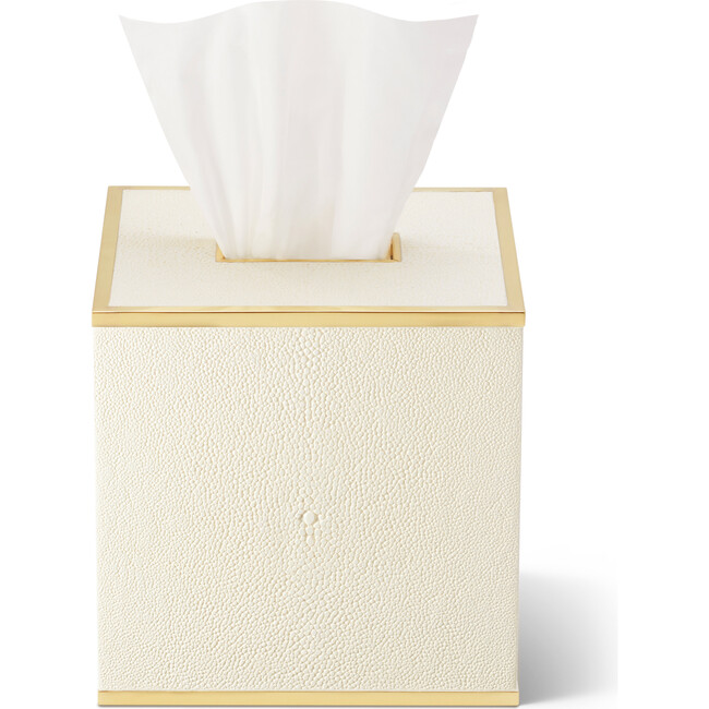 Classic Shagreen Tissue Box Cover, Cream - Accents - 9